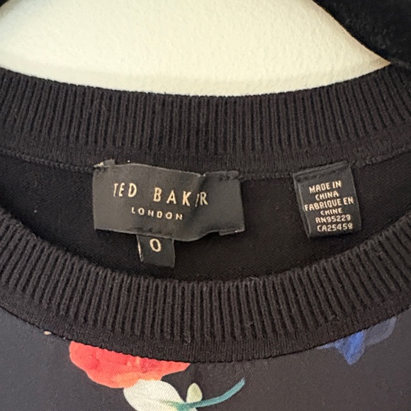 Ted Baker Silk-Blend Black Floral Crewneck Sweater - Women's - Picture 3 of 5